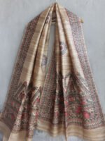 Red-and-black-Fishes-Madhubani-Tussar-silk-Dupatta