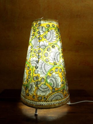 Yellow-Lotus-tholu-bommalata-floor-Lamp at Shilphaat