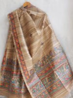 Birds-and-peacocks-madhubani-tussar-silk-dupatta