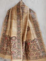 Black-and-Red-peacocks-madhubani-ghicha-silk-dupatta