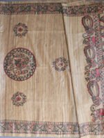 Black and Red-peacocks-madhubani-pure-silk-dupatta