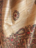 Black-and-Red-peacocks-madhubani-tasar-ghicha-stole