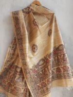 Black-and-Red-peacocks-madhubani-tussar-silk-dupatta