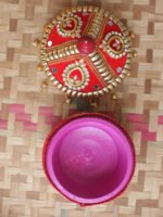 Crystal-and-velvet-Lace-wooden-Sindhora at Shilphaat