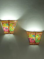 Elephants-tholu-bommalata-wall--Lamp-Pair