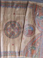 Fishes-and Lotus Madhubani-handpainted-Pure-silk-Dupatta