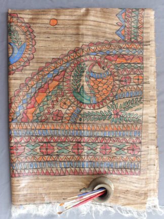 Fishes and Lotus-madhubani-silk-dupatta