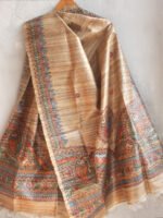 Fishes-and-Lotus-madhubani-tussar-silk-dupatta