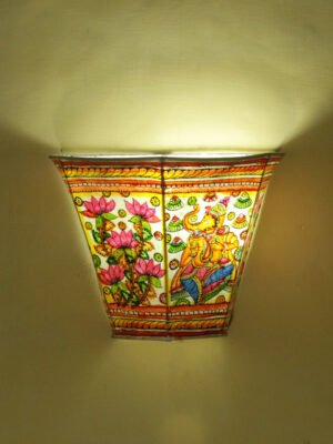 Ganesha-and-Lotus-Tholu-Bommalata-Wall-lamp at Shilphaat