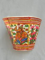 Ganesha-and-lotus-handcrafted-leather-Wall--lamp