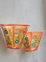 Multicolour-floral-traditional-wall--Lamp-Pair
