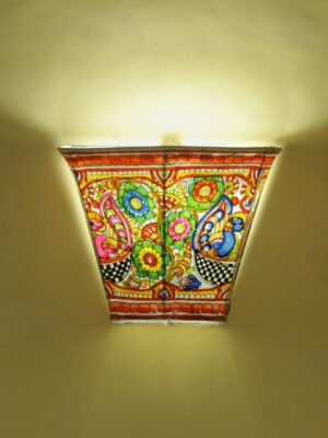 Peacock-Pair-Tholu-Bommalata-Wall-lamp at Shilphaat