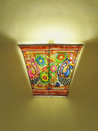 Peacock-Pair-Tholu-Bommalata-Wall-lamp at Shilphaat