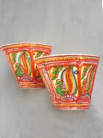 Peacocks-handpainted-wall--Lamp-Pair