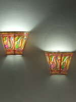 Peacocks-tholu-bommalata-wall--Lamp-Pair