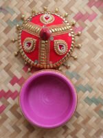 Red-Shubh-vivah-lace-wooden-wedding-sindhora
