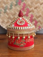 Red-Shubh-vivah-lacework-wood-sindoor-box