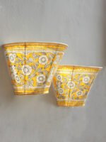 Yellow-and-off-white-traditional-wall--Lamp-Pair
