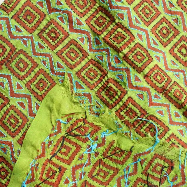 Green Silk Duppata, with Rust-brown Block Print, handembroidered with Blue and Black kantha-work.
.
KanthaWork handembroidery on block printed Banglore Silk. Use it as dupatta/ wrap or get it stitched to a statement dress. We leave it to your imagination.
.
Shop online at www.shilphaat.com
Category: Dupatta
Sub-category: Kanthawork
.
#tussarsilk #tassar #silk #kantha #blockprint #kanthawork #Dupatta #sustainablefashion #silkscarf #festiveshopping #durgapuja #embroidery #handembroidery #slowfashion #instalike #handmade #indianart #shoponline #Shilphaat
